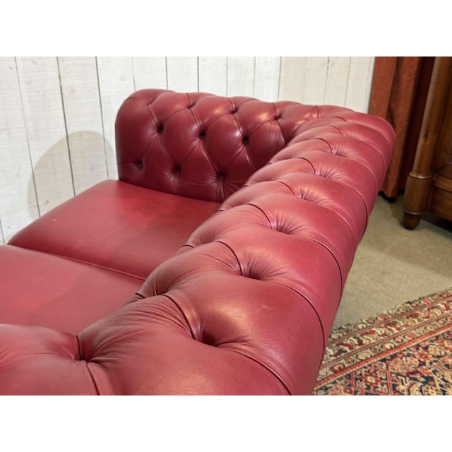 Chesterfield Two-Seater Sofa in Leather, 2000s For Sale - Image 15 of 18