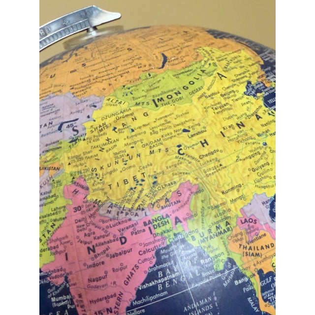 1980s Art Deco Inspired Globemaster Replogle 12" Blue World Globe For Sale - Image 11 of 12