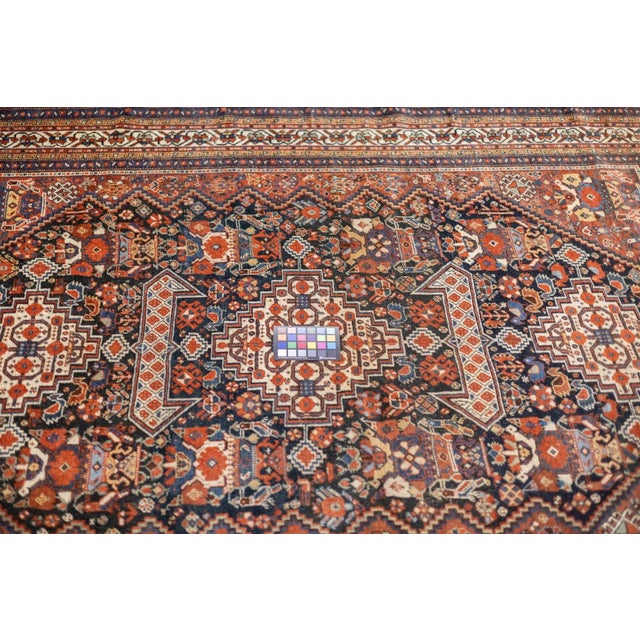 Persian Late 18th Century Antique Persian Qashqai Rug 5'10'' x 8'2'' For Sale - Image 3 of 12