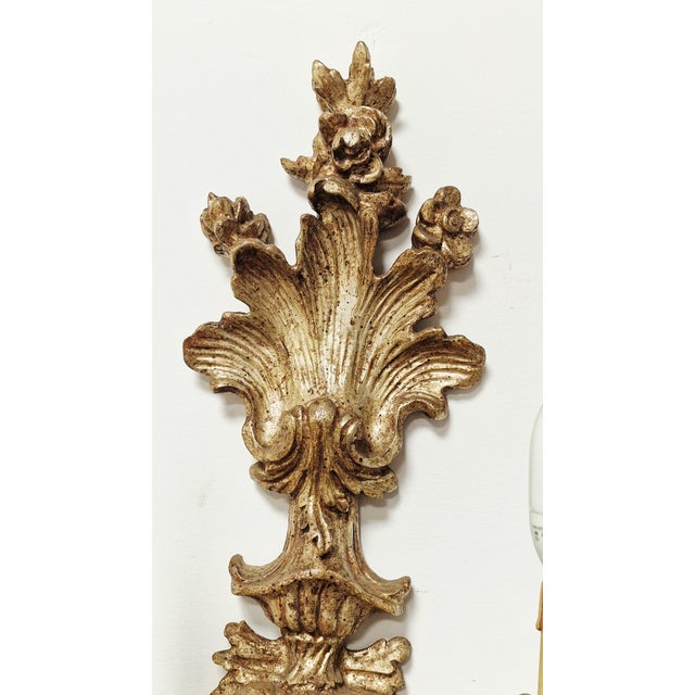Hand-Carved Wood Wall Lamps, 1890s, Set of 2 For Sale - Image 6 of 13