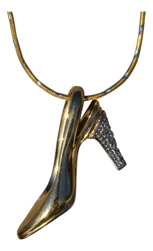 The Aurelia: Ladies 14K Two Tone Gold and Diamond Heel Necklace
