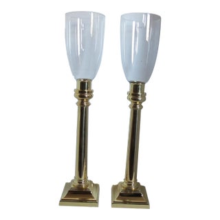 1980s Baldwin Brass Candlestick Hurricanes- a Pair For Sale