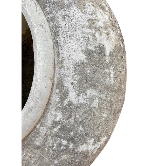 Antique round cement pot / planter from Indonesia. Rustic aged patina and textures with lots of character. Great for...