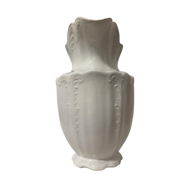 Antique White Ironstone Rococo Ewer, c.p. Marquette Co., Circa 1880-1910 For Sale - Image 4 of 7