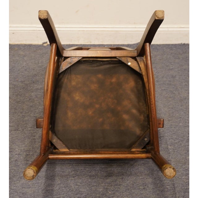 High End Walnut Asian Chinoiserie Dining Arm Chair For Sale - Image 9 of 9