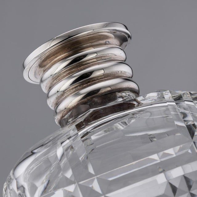 20th Century English Art Deco Solid Silver & Cut Glass Decanters, 1910s, Set of 3 For Sale - Image 14 of 18