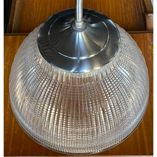 Vintage Halophane Pendant Light For Sale - Image 9 of 14
