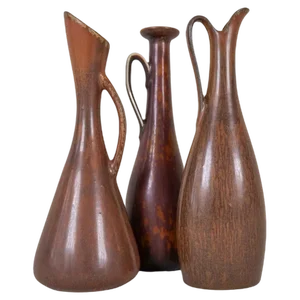 Mid-Century Ceramic Vases by Gunnar Nylund for Rörstrand, 1950s, Set of 3
