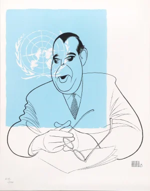 Al Hirschfeld, Trygve Lie, Lithograph