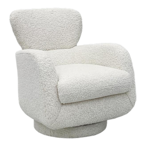 Vladimir Kagan "Papa Bear" Swivel Rocking Chair, in Boucle, Directional, 1980's
