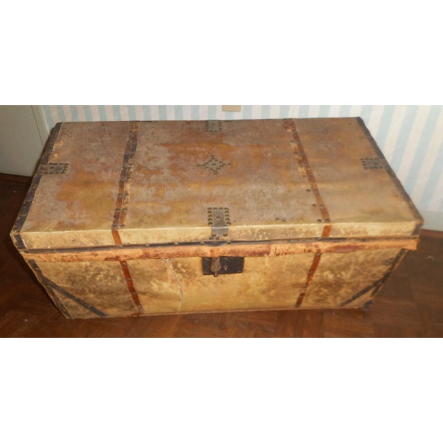 Authentic Antique 18th or Early 19th Century Georgian Studded Pony Skin Trunk/Coffee Table For Sale - Image 13 of 13