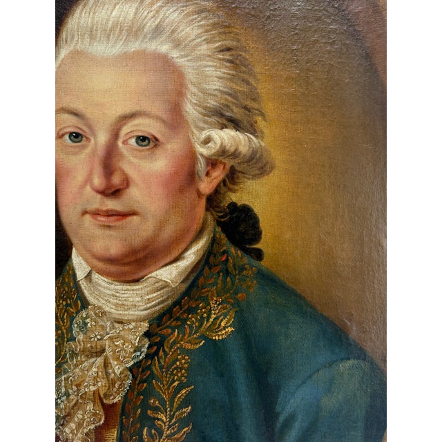 Fine Quality 18th Century Continental School Portrait of a Nobleman For Sale - Image 4 of 11