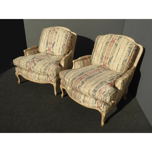 Sam Moore French Striped Accent Chairs & Ottoman - Set of ...