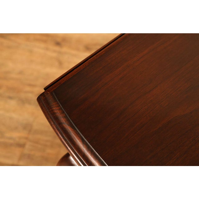 Ethan Allen Georgian Court Queen Anne Style Cherry Drop Leaf Side Table For Sale - Image 17 of 18