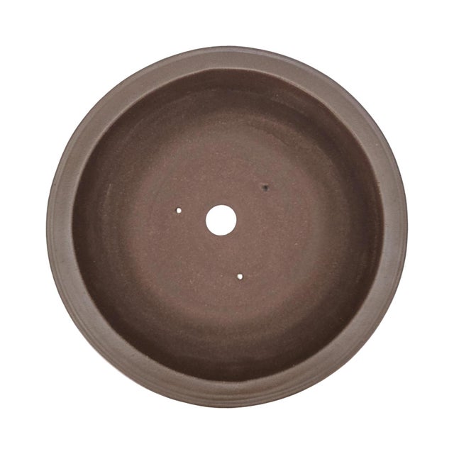 VTG Chinese Tokoname Yixing Clay Bonsai Pot Round Basin Planter Brown 11" For Sale - Image 10 of 11