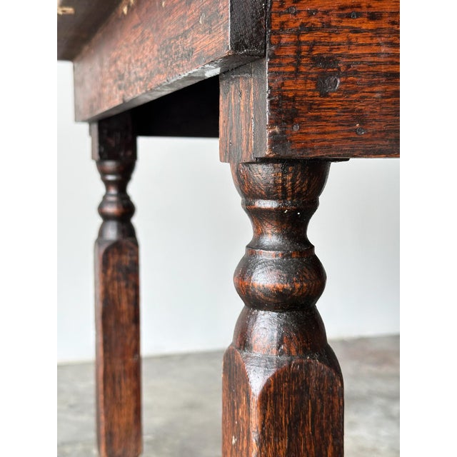 Antique Oak General Store Table With Salvaged Crate Drawer, Late 19th Century For Sale - Image 15 of 16