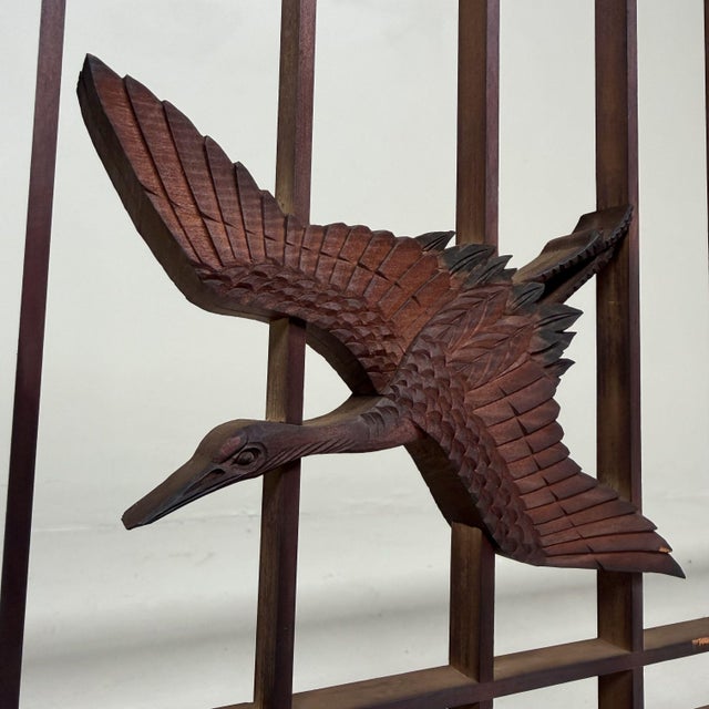 Japanese Ranma Panel with Cranes, 1930s For Sale - Image 10 of 13