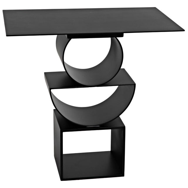 Noir NOIR Shape Side Table in Black Metal For Sale - Image 4 of 12