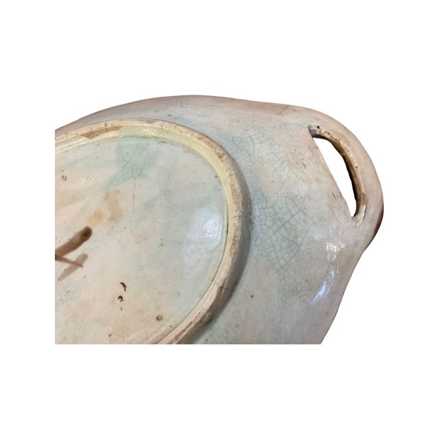 Traditional Late 19th Century Pink, Green and Brown Majolica Leaf Dish For Sale - Image 3 of 4