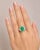 Art Deco 14K Yellow Gold Emerald Diamond Cocktail Ring Oval Colombian Emerald Estate For Sale - Image 3 of 3