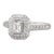 0.75ctw Emerald Cut Diamond Halo Engagement Ring 14k White GoldSize 7 For Sale