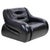 Black Vintage Black Leather Lounge Armchair, Italy, 1970s For Sale - Image 8 of 8