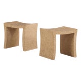 Pair of French Paper Mâché Stools, C. 1980. For Sale