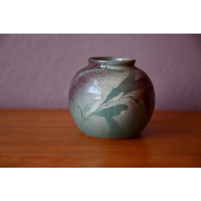 Handmade Stoneware Ceramic Ball Vase from J.F. Orsini, 1980s For Sale - Image 3 of 7