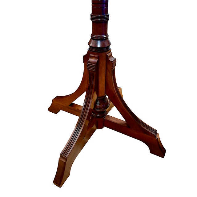 Burnt Umber Antique Mahogany Revolving Carousel Coat Rack For Sale - Image 8 of 9