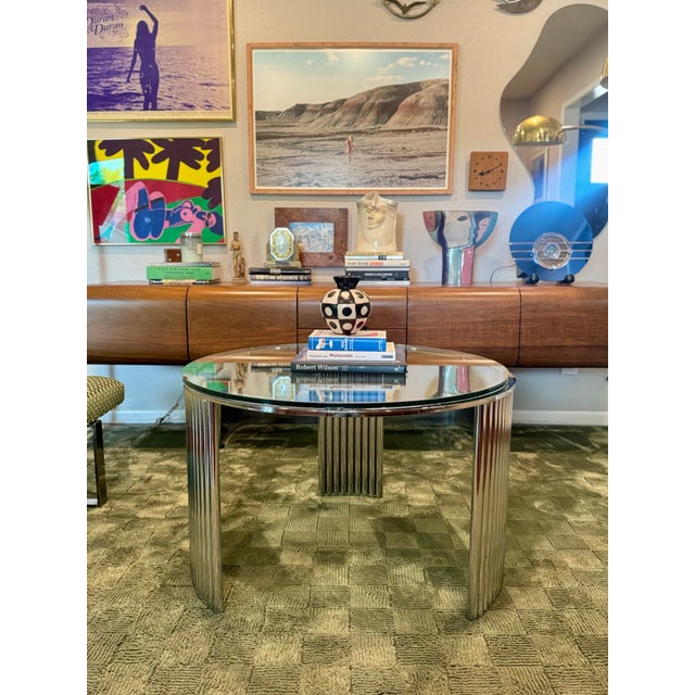 A Beautiful Art Deco Futurist Chrome Coffee Table, Circa 1970s For Sale - Image 10 of 10