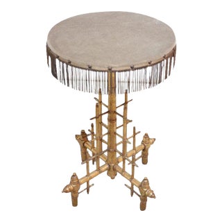 Machine Age-Style Giltwood Occasional Table For Sale
