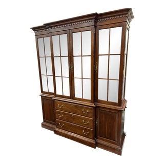 Reduced Knob Creek Mission Style Cherry 2 Piece China Hutch and Buffet For Sale