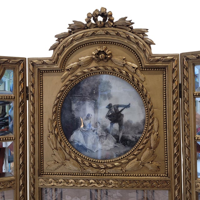Napoleon III Screen, Gilded Wood, Late 19th Century – France An extraordinary three-panel Napoleon III/Rococo screen, late...