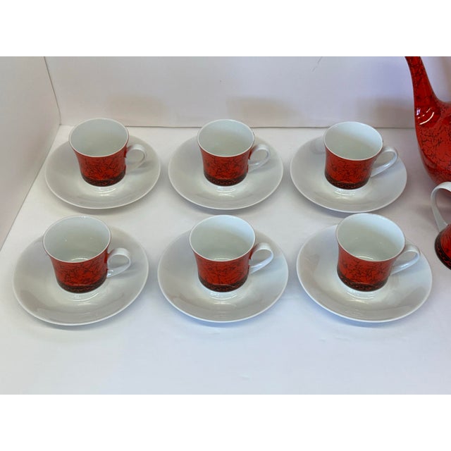 1960s Porcelanas Bidasoa for Block Collection: Demitasse Coffee/Espresso Set With España Flamenco Pattern - 17 Pieces For Sale - Image 12 of 12