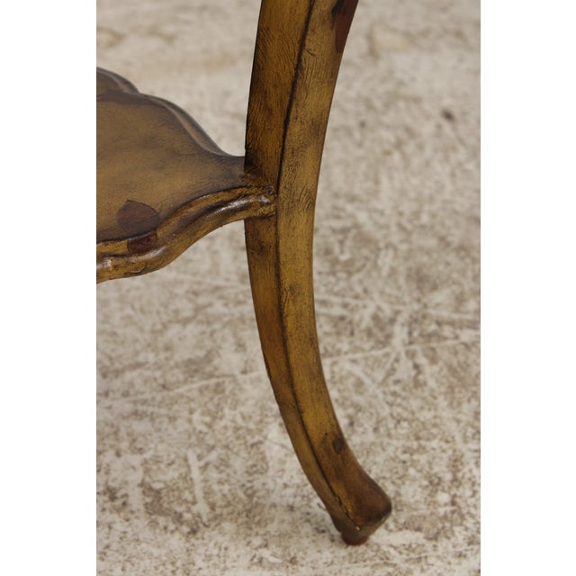 Maitland Smith Leather Top Table Nightstand For Sale - Image 14 of 18