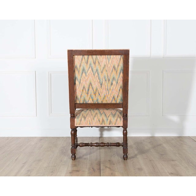 Mid 20th Century Pair of Louis XIII Style Oak Armchairs with Upholstered Backs and Seats For Sale - Image 11 of 11