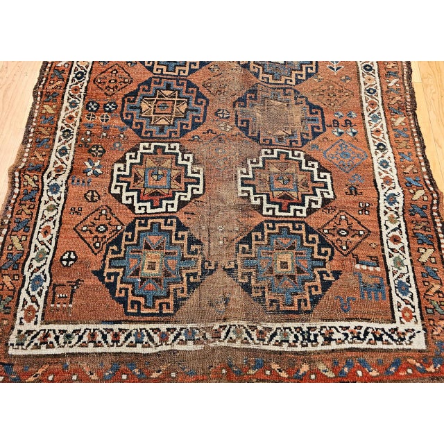 Antique Kazak Area Rug, Handwoven Wool Geometric Design, 1890s, 4' x 8' For Sale - Image 12 of 17