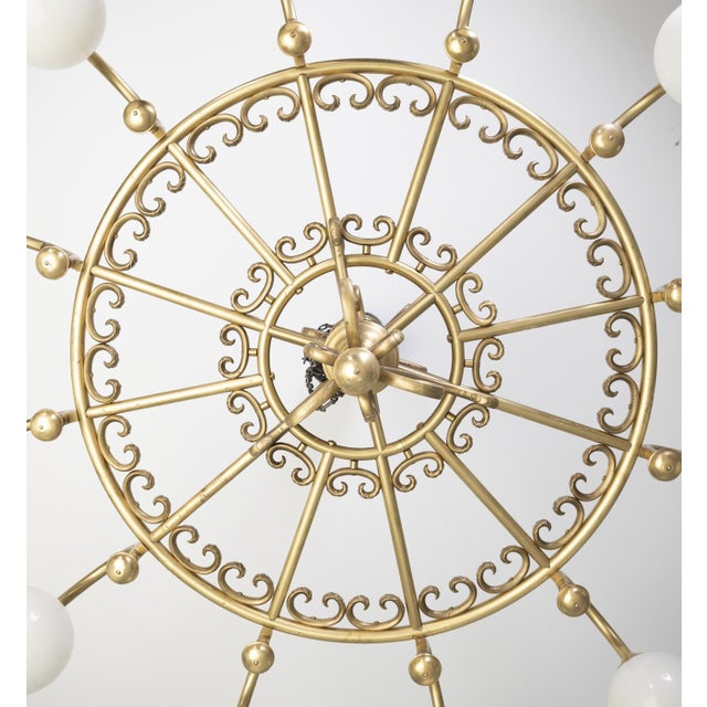 1980s Vintage Decorative Brass Chandelier, 1980s For Sale - Image 5 of 11