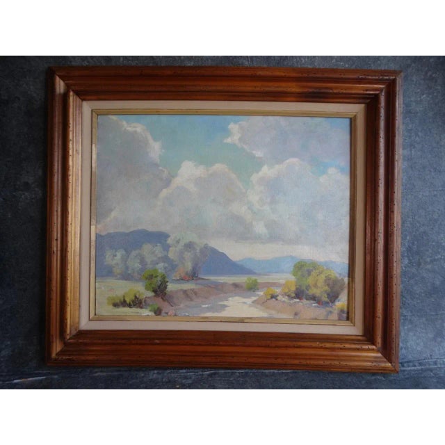 Paper Mid 20th Century Harold Walsh - Desert Landscape - Oil on Board For Sale - Image 7 of 7