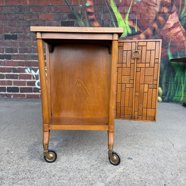 Bert England for Johnson Furniture Retailed Through John Stuart Inc Bar Cart For Sale - Image 12 of 12