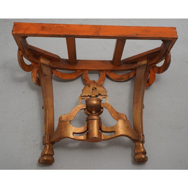 Pair of French Louis XV Style Marble Top Wall Console Tables For Sale - Image 14 of 14