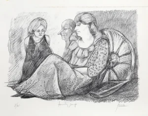 "Family Group" Lithograph by Peter Paone