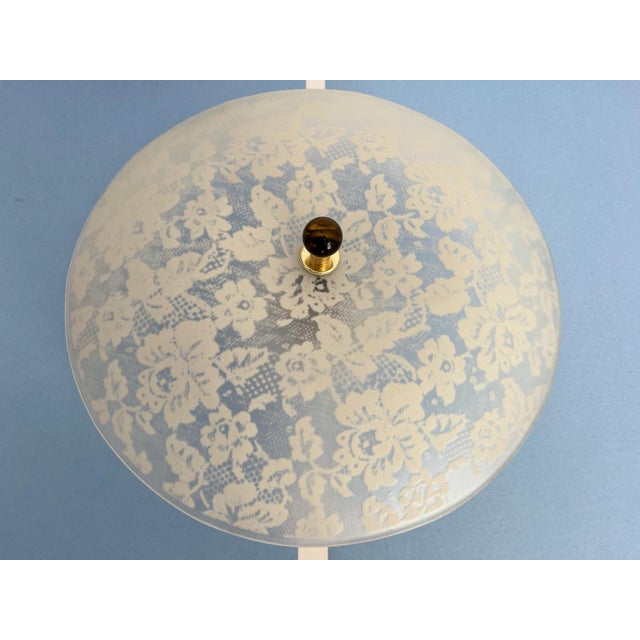 Mid Century Floral Damask Flush Light For Sale - Image 15 of 18