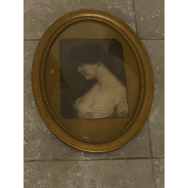 Victorian Antique Late 19th Century Portrait of Lady Signed, Dated 1898, Oil on Canvas, Framed Convex Glass For Sale - Image 3 of 9