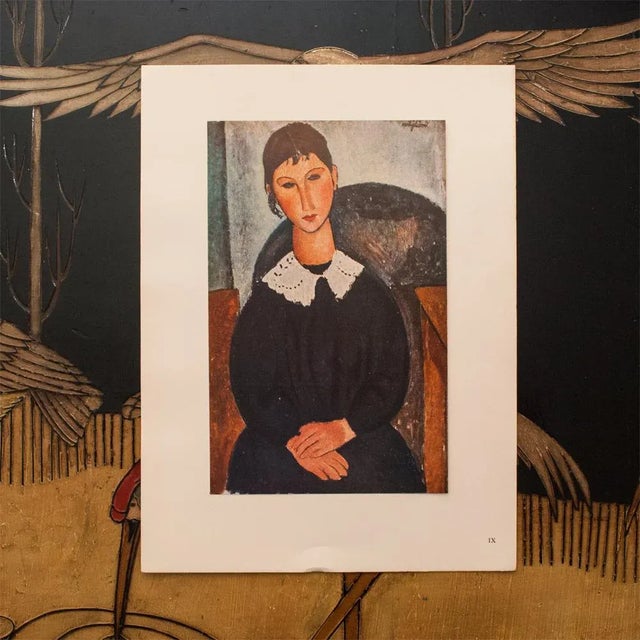Portraiture 1947 After Amedeo Modigliani "Portrait a La Collerette" Original Parisian Lithograph For Sale - Image 3 of 7