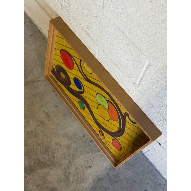 Yellow Abstract Yellow Canvas Painting Mid-Century Modern Vintage For Sale - Image 8 of 9