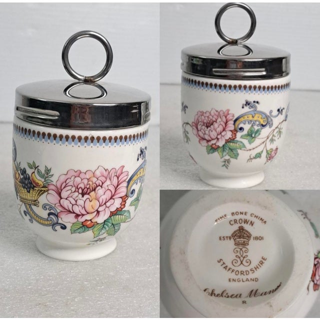 Ceramic Mid 20th Century English Porcelain Egg Coddlers by Royal Worcester & Crown Staffordshire - Set of 4 For Sale - Image 7 of 17