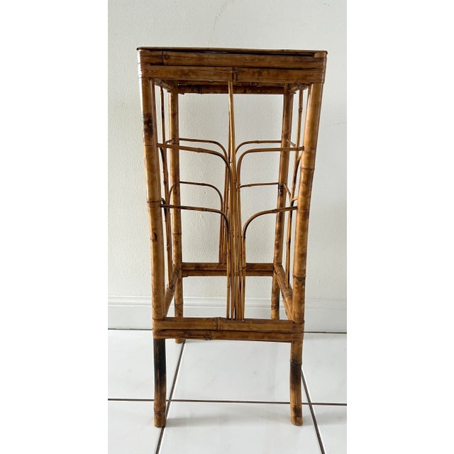 Mid 20th Century Tall Tortoise Rattan Bamboo Plant Stand For Sale - Image 5 of 10