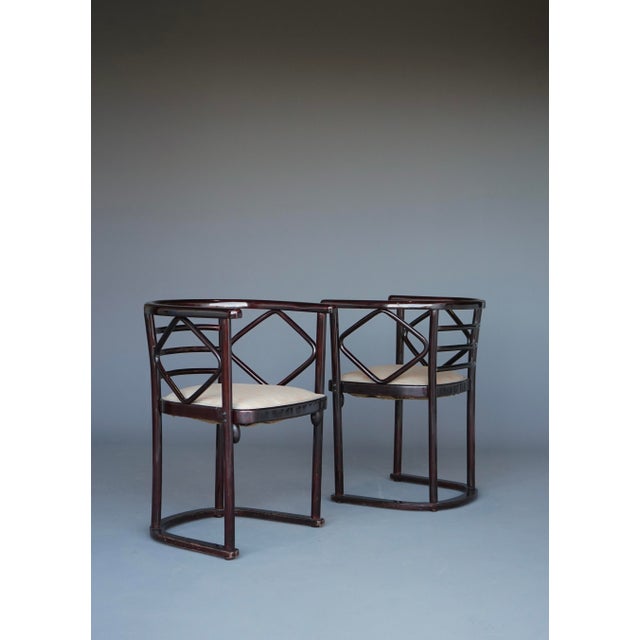Model 728 Fledermaus Chairs attributed to Josef Hoffmann for J & J. Kohn, 1906, Set of 2 For Sale - Image 3 of 18