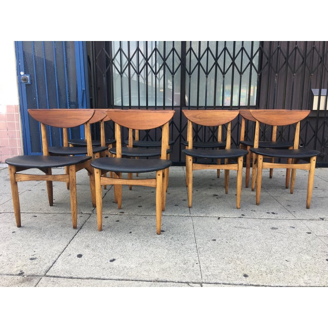 Teak & Oak Dining Chairs Set of 10 Chairish